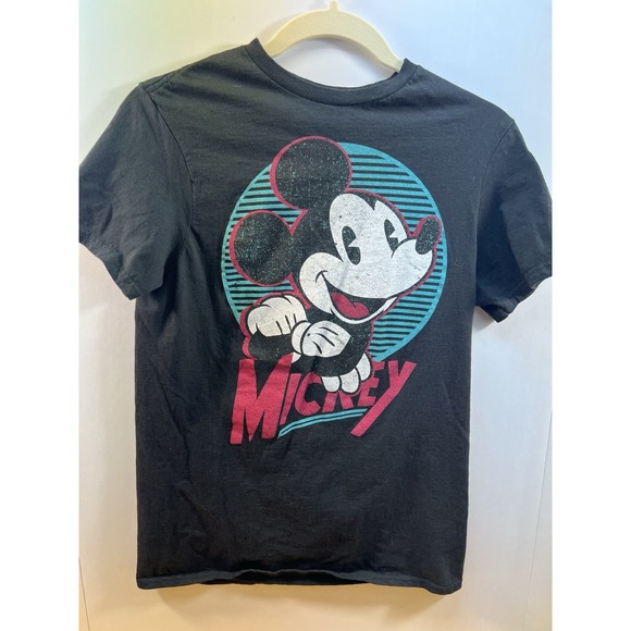 Disney Other - Disney Mickey Mouse Retro Graphic T-Shirt Adult Size Small‎ Black 100% Cott